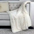 thumbnail image 2 of Homey COZY Faux Fur and Flannel Ivory White Throw Blanket, Super Soft Shaggy Fleece Fuzzy Lightweight Wool Plush Blanket for Sofa Couch Decorative Floor, 50"x60", 2 of 4
