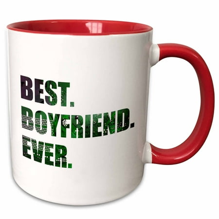 3dRose Best Boyfriend Ever - cut out of green computer microchip graphic - Two Tone Red Mug,