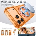 thumbnail image 3 of VENINGO Magnetic for iPhone 17 Pro Case with 360 ° Rotatable Stand Compatible with Mag-safe,Clear Shock Resistant Slip Resistant Case for iPhone 17 Pro 6.3", Orange, 3 of 7