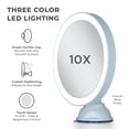 thumbnail image 2 of Zadro Lighted Wall Mounted Suction Cup Makeup Mirror with 10X Magnification, 2 of 13