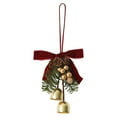 thumbnail image 3 of Festive Holiday Ornament With Branches & Plaid Ribbon Traditional Xmas Decoration For Home Wall And Door Hanging, 3 of 6