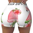 thumbnail image 2 of Balery Hello Summer Gnome Pantalones cortos de entrenamiento estampados para mujer, sin costuras, ajustados, para gimnasio, yoga, correr, deportes, ejercicio activo, fitness.-Small, 2 of 8