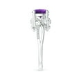 thumbnail image 3 of ANGARA Natural 1.15 Ct. Amethyst with Diamond Three Stone Ring in 14K White Gold for Women (Ring Size: 3), 3 of 9