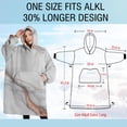 thumbnail image 4 of Oversized Wearable Blanket Hoodie,White Rose Gold Marble Pattern Sherpa Blanket Hoodie with Super Pockets,Super Warm Fuzzy Pullover for Women & Men, 4 of 6