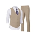thumbnail image 1 of Conjunto de pantalones tipo chaleco color champán Suit Wehilion para hombre, corte ajustado, 1 of 4