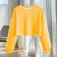 thumbnail image 5 of Miluxas Womens Spring Printed Crop Sweatshirt Floral Graphic Crewneck Long Sleeve Pullover Top Casual Going Out Streetwear Yellow, 5 of 5