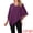 Purple, variant on Women's Flowy V Neck Chiffon Blouse Asymmetrical Top M Purple