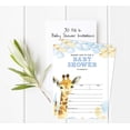 thumbnail image 2 of Inkdotpot 30 Fill In StyleBaby Shower Invitation Cards Giraffe Jungle Animals Blank Invites, 2 of 7