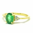 thumbnail image 3 of HeartsAndYou 1ct Natural Green Emerald & Diamond Petite Ring 100% REAL 14k SOLID Yellow Gold, 3 of 9