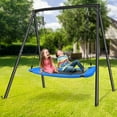 thumbnail image 3 of KloKick Metal Swing Set - 60" Large Platform Swing, 440lbs Heavy Duty Set for Kids' Backyard Play(Blue), 3 of 8