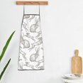 thumbnail image 5 of Naloa 1Pack Adjustable Bib Apron Waterdrop Resistant Cooking Kitchen Aprons for Women Men Chef, Hand Drawn Rabbit Print, 5 of 5