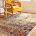 thumbnail image 3 of SAFAVIEH Monaco Rowena Abstract Area Rug, Teal/Orange, 3' x 3' Square, 3 of 6