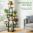 thumbnail image 4 of Tribesigns 7 Tier Plant Stand Indoor for Multiple Plants, Wooden Corner Plant Pots Holder Rack Flower Stand Tall Shelf Planter Organizer for Living Room Balcony Garden, Rustic Brown, 4 of 8