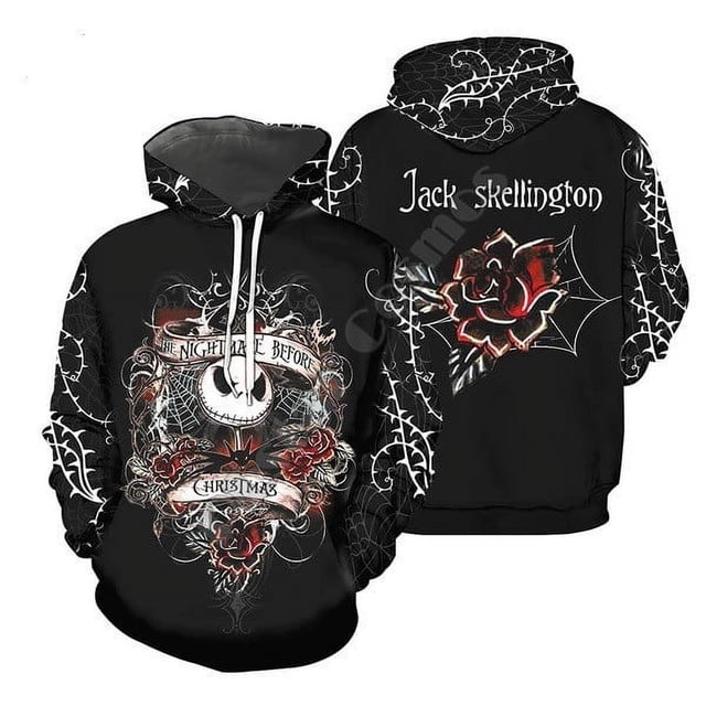Sudadera con capucha animada Pesadilla antes de Navidad serie 3D cosplay anime jersey estampado 3D sudadera para hombre