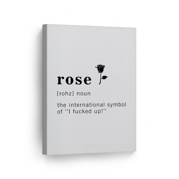Smile Art Design Funny Noun Dictionary Definition of Rose Canvas Print Inspirational Quote Sign Office Living Room Bedroom Bathroom Wall Decor Wall Art Home Decor Made in USA 40x30