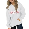 thumbnail image 3 of lcziwo Boys Girls Hooded Sweatshirts Kids Cool Graphic Hoodies Youth Pullover Hoodie with Kangaroo Pocket White 120, 3 of 5