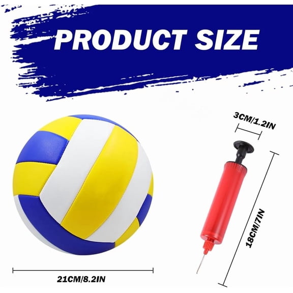 9 Pack Official Size 5 Volleyballs, Standard Volleyball Set for Indoor/Outdoor Use, Waterproof & Soft Pool Beach Volleyball with Pump