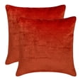 thumbnail image 5 of The HomeCentric Decorative Rust Pack of 2, 14x14 inch (35x35 cm) Pillow Covers, Velvet Double Side, Linen & Top Zipper Throw Pillows For Sofa, Solid Pattern Modern Style Easter - Velvet Rust Jules, 5 of 5