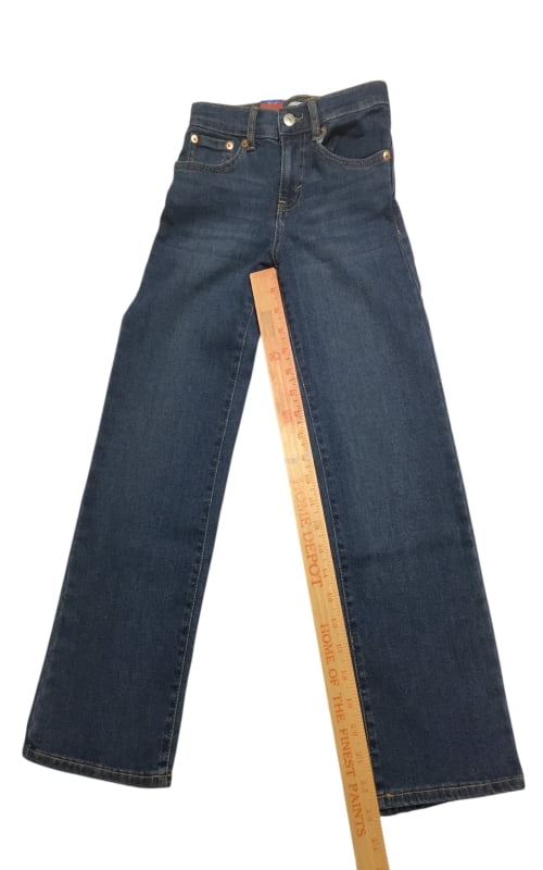 Levi's Girls' Wide Leg Jeans, Stretch Denim, High Rise, Blue Wash, Size 7