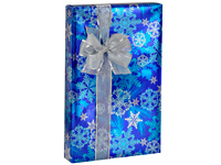 metallic blue wrapping paper