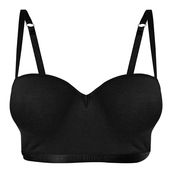 Brasier Hanes para Mujer, Balconette de Algodón Negro Talla 38B