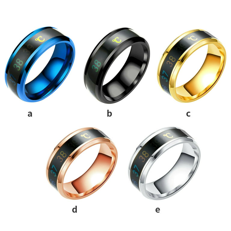 Adorainbow 2 Pcs Sensitive Couple Ring Smart Rings for Men Stainless Steel  Jewelry Trendy Rings Temperature Rings