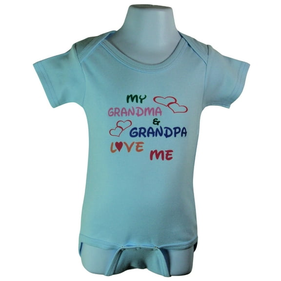 My Grandma & Grandpa Love Me (6-12 Months, Light Blue)