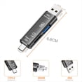 thumbnail image 3 of Lector de Tarjetas de Memoria Multifunción USB 3.0 Tipo C, USB-C, Micro-USB, SD, TF, para Android, Adaptador OTG Tipo C, Color Negro., 3 of 7