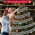 thumbnail image 6 of IZNEN Christmas Garland,Christmas Tinsel Garland with 38 Red Bows,Garland Christmas Decorations for Outdoor、Indoor、Holiday Party,Green & White, 6 of 7