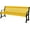 Yellow, variant on Coated Outdoor Furniture Heavy-Duty Outdoor Bench Thermoplastic Coated, Expanded Metal, Commercial-Grade Garden Bench, Made in America (Portable with Back, 4 Ft, Yellow)