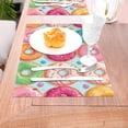 thumbnail image 5 of XMXT 1 Pcs Woven Placemats, Cartoon Colorful Doughnut Stain Resistant Anti-Skid Placemat for Kitchen Table, 12 x 18 inches, 5 of 6