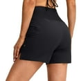 thumbnail image 2 of B91xZ Womens Swim Shorts Solid Tankini Bottoms Swimsuit Bottoms,Black 3XL, 2 of 5