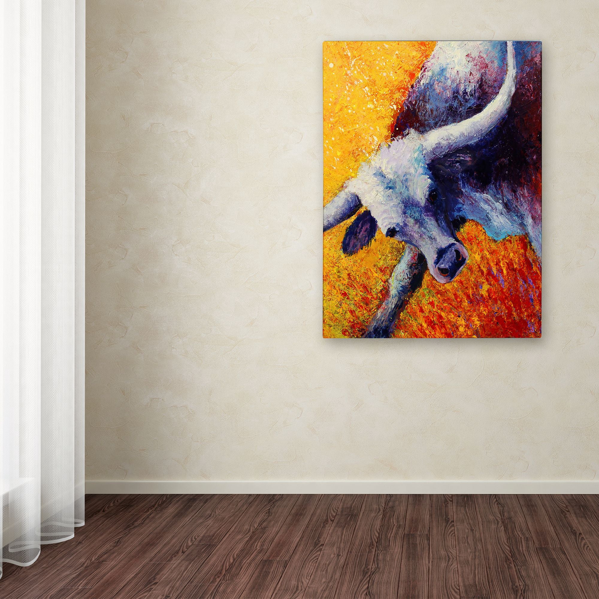 Trademark Fine Art 'Blue Steer' Canvas Art by Marion Rose