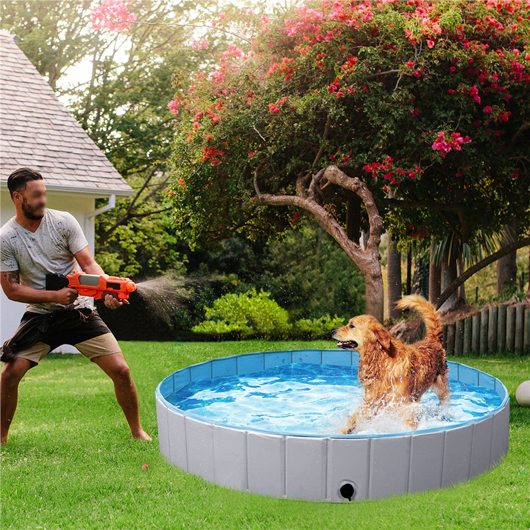 Alden Design Foldable Indoor/Outdoor Pet Swimming Pool, Bath Tub