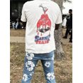 thumbnail image 4 of SAINT Verano de alta calidad estampado cuello redondo jersey manga corta calle alta vintage casual camiseta suelta ropa de calle de gran tamaño, 4 of 6