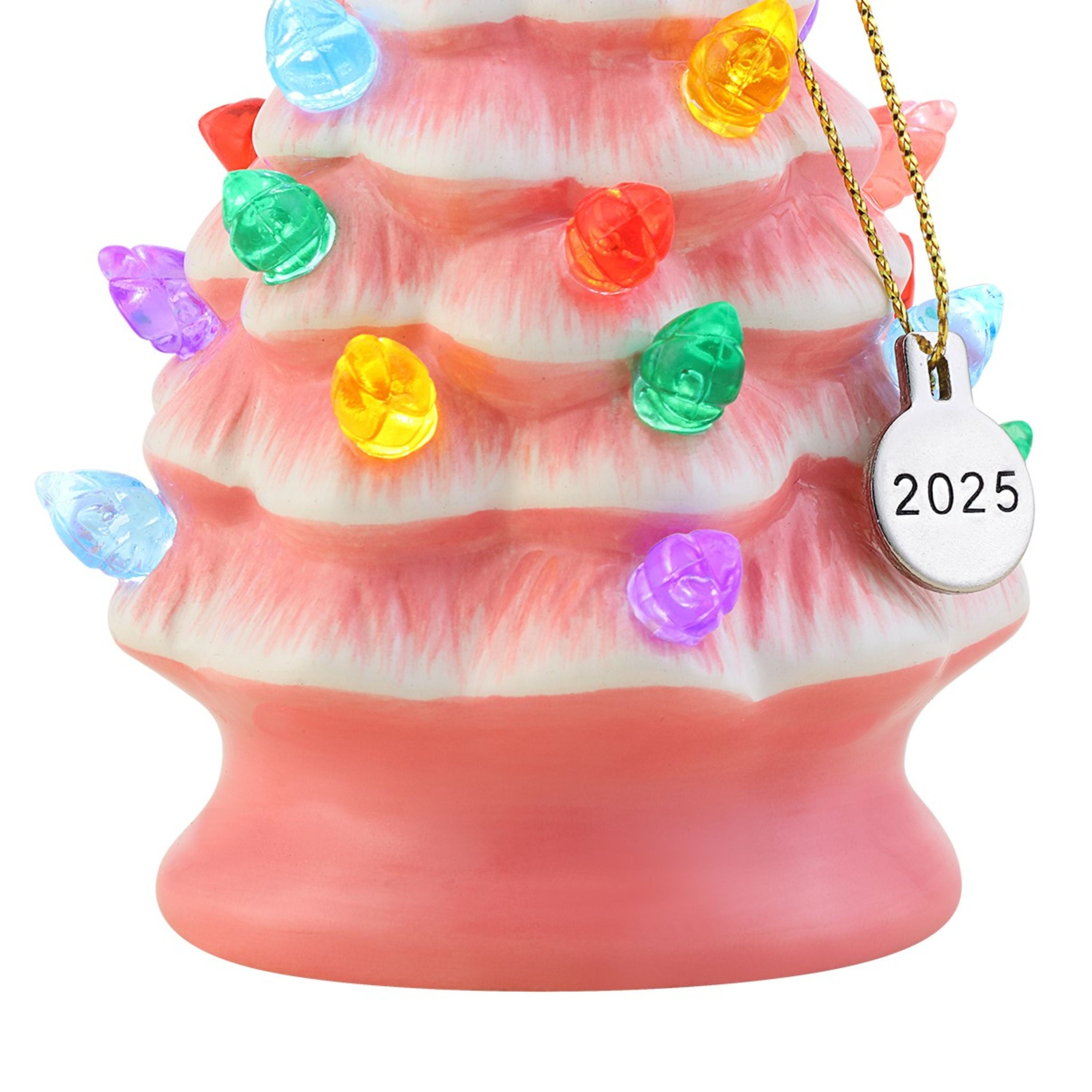 Mr. Christmas Décoration d'arbre nostalgique en céramique, 10 cm, rose