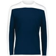 thumbnail image 2 of Holloway 223602.301.M Youth Momentum Team Long Sleeve T-Shirt, Navy & White - Medium, 2 of 5