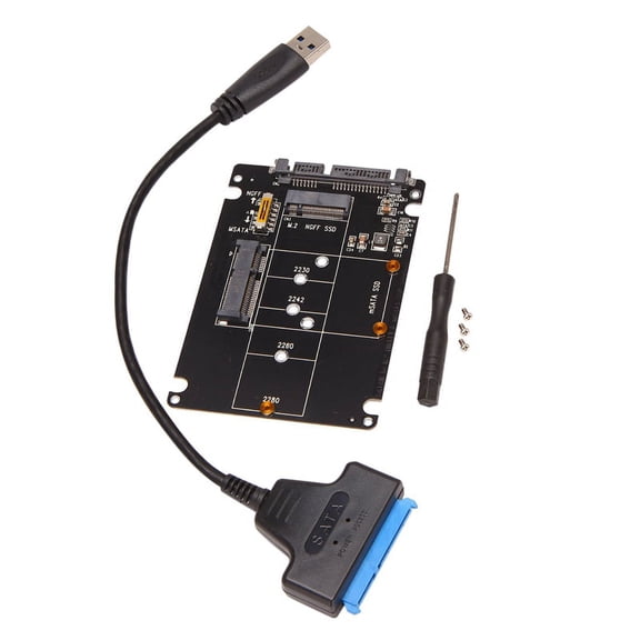 M.2 NGFF MSATA to USB 3.0 Adapter Converter Reader Card with SATA Cable Portable Flash Drive Support SSD