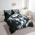 thumbnail image 3 of Manfei 3D Wolf Bedding Comforter Set 7 Pieces for Kids, Nature Snow Mountain Full Bedding Set, Woodland Animal Reversible Fitted Sheet Flat Sheet, Lightweight Room Decor, 3 of 7