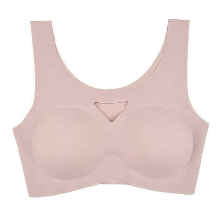 BSDJILFG Yoga Bras for Women Lightly Lined Minimizer Bra Casual Solid Color Cut-Out Seamless Breathable Everyday Bras Clearance