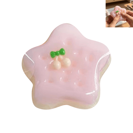 squeeze toys Fidget Toys for Kids Pink Star Biscuit Sensory Toy Slow Rising Stress Relief Squeeze Toy for Anxiety Funny Easter Gag Gift Multicolor