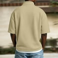 thumbnail image 6 of Cheytotty Waffle Henley Shirts For Men Short Sleeve Comfy Blouse Workout Golf Tops Khaki S, 6 of 8