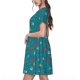 thumbnail image 2 of Easygdp Funny Cat Blue para Vestido Transpirable de Mujer, Vestido Suelto de Manga Corta con Pliegues y Bolsillos para el Verano, 2 of 6