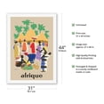 thumbnail image 2 of Afrique (Africa) - African Village - Vintage Airline Travel Poster by Jean Even 1958 - Fine Art Rolled Canvas Print 27in x 40in, 2 of 4