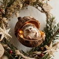 thumbnail image 4 of 3D Forest Animal Acorn Ornaments Resin Hanging Ornaments for Christmas Tree Realistic Animal Figures Home, Party Decor, Cozy Forest Theme Collection, 4 of 7