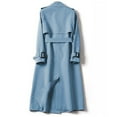 thumbnail image 4 of Mid-Length Trench Coat, British-Style Overcoat, Small-Size Long Jacket Blue L , Trench Coat, 4 of 4
