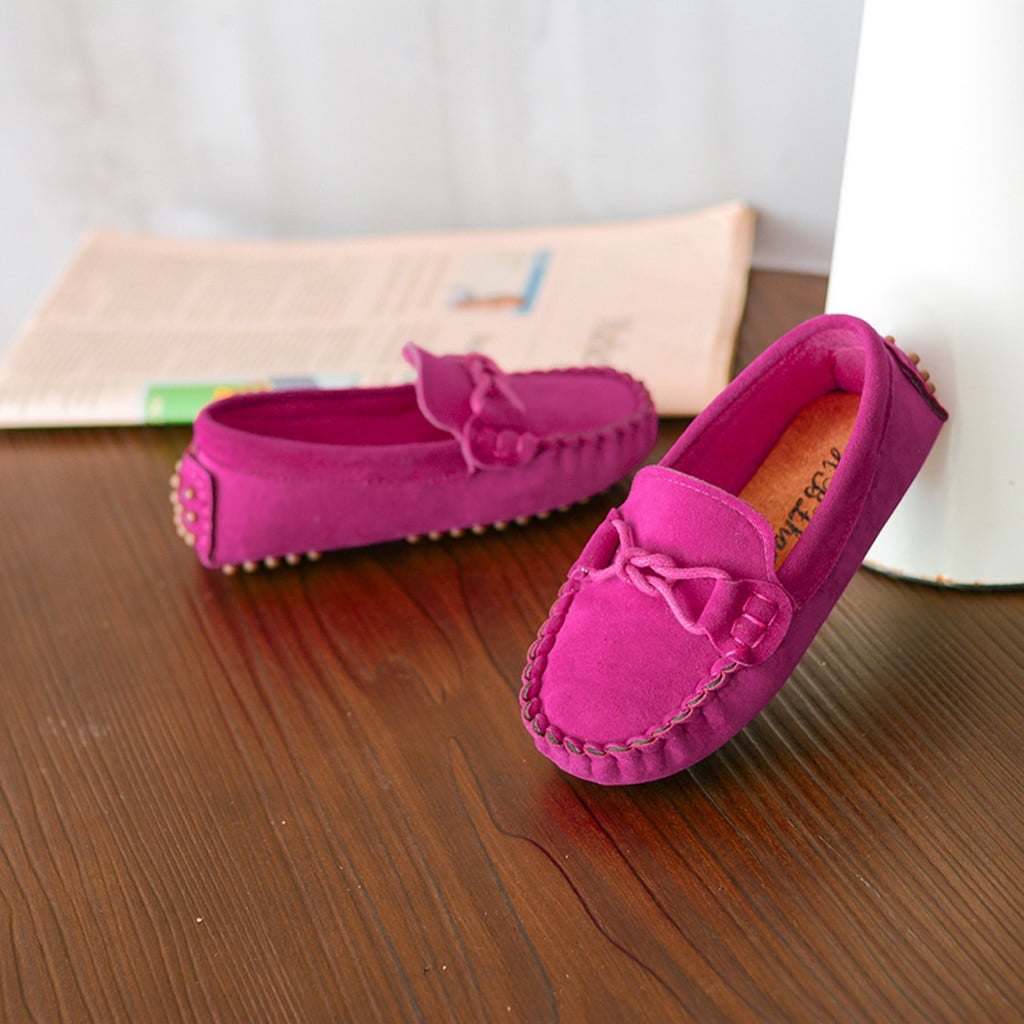piuwrlz Toddler Sneakers for Girls Solid Color Flat Shoes Hot Pink Size 28