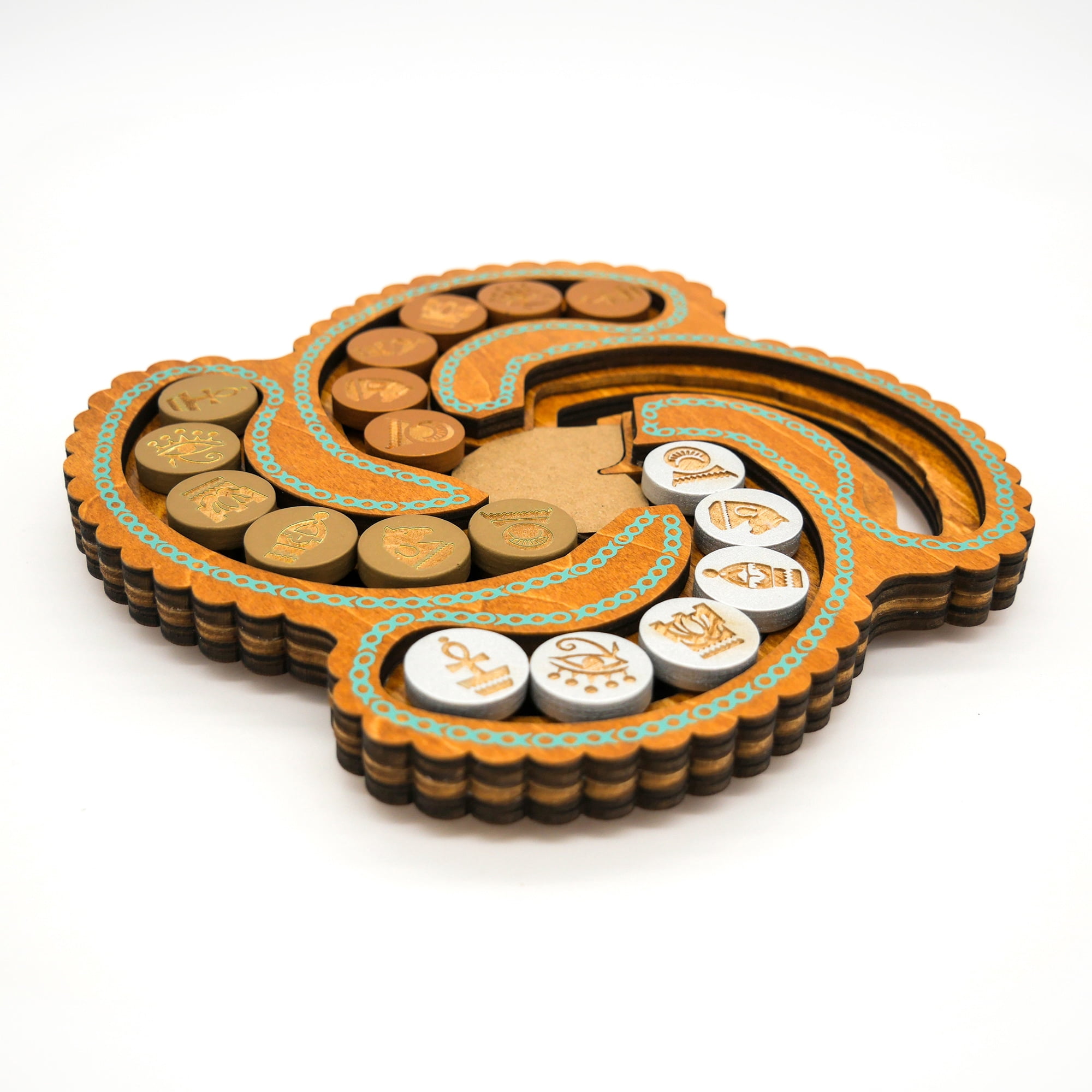 Egyptian Coin Trade – Wooden Puzzle, High Difficulty, Brainteaser Challenge to Sort the Gold and Silver Coins into Different Columns, Ages 14+