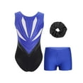thumbnail image 3 of Haitryli Gymnastics Leotard for Girls Shiny Rhinestones Ballet Dance Unitard with Shorts Hair Band Set Blue 6, 3 of 7