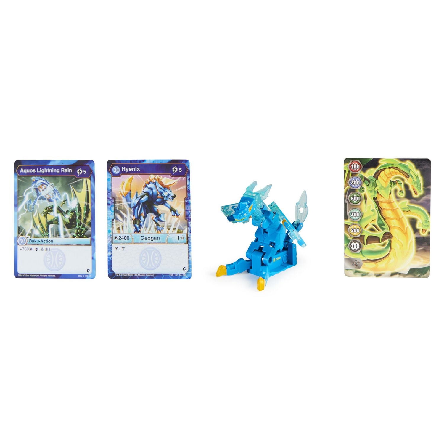 Bakugan Geogan, Hyenix, Geogan Rising, Figurine articulée et cartes à collectionner